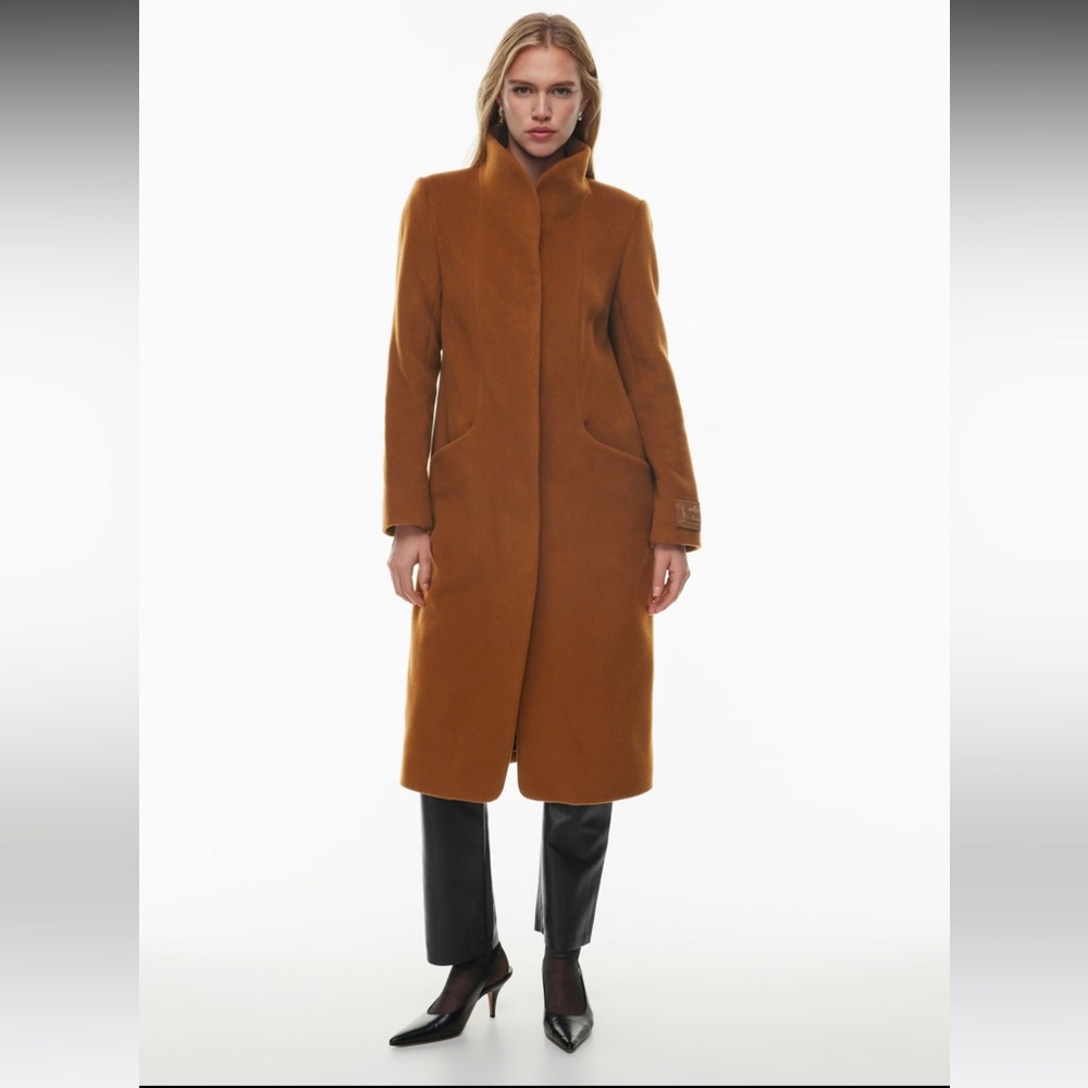 NWT Wilfred THE COCOON LONG COAT - Wool Cashmere, Brown